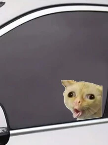 Funny Coughing Cat Meme Sticker Waterproof Sticker Cute  Car Decal - Multicolor - View 3