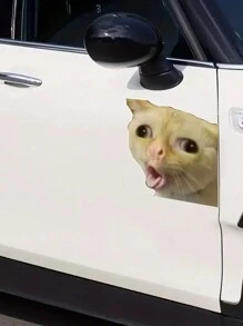 Funny Coughing Cat Meme Sticker Waterproof Sticker Cute  Car Decal - Multicolor - View 2