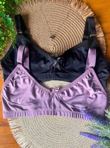 Kit 3 Sutiã De Sustentação Reforçado Feminino Sem Bojo Alça Regulável