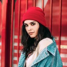 1入組中性運動針織帽，採用丙烯酸和針織紗線製成，適用於秋冬季節 - 棕色 - 查看 6