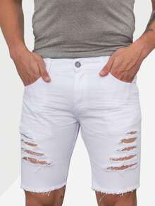 Men Denim Shorts - trắng - Xem 1