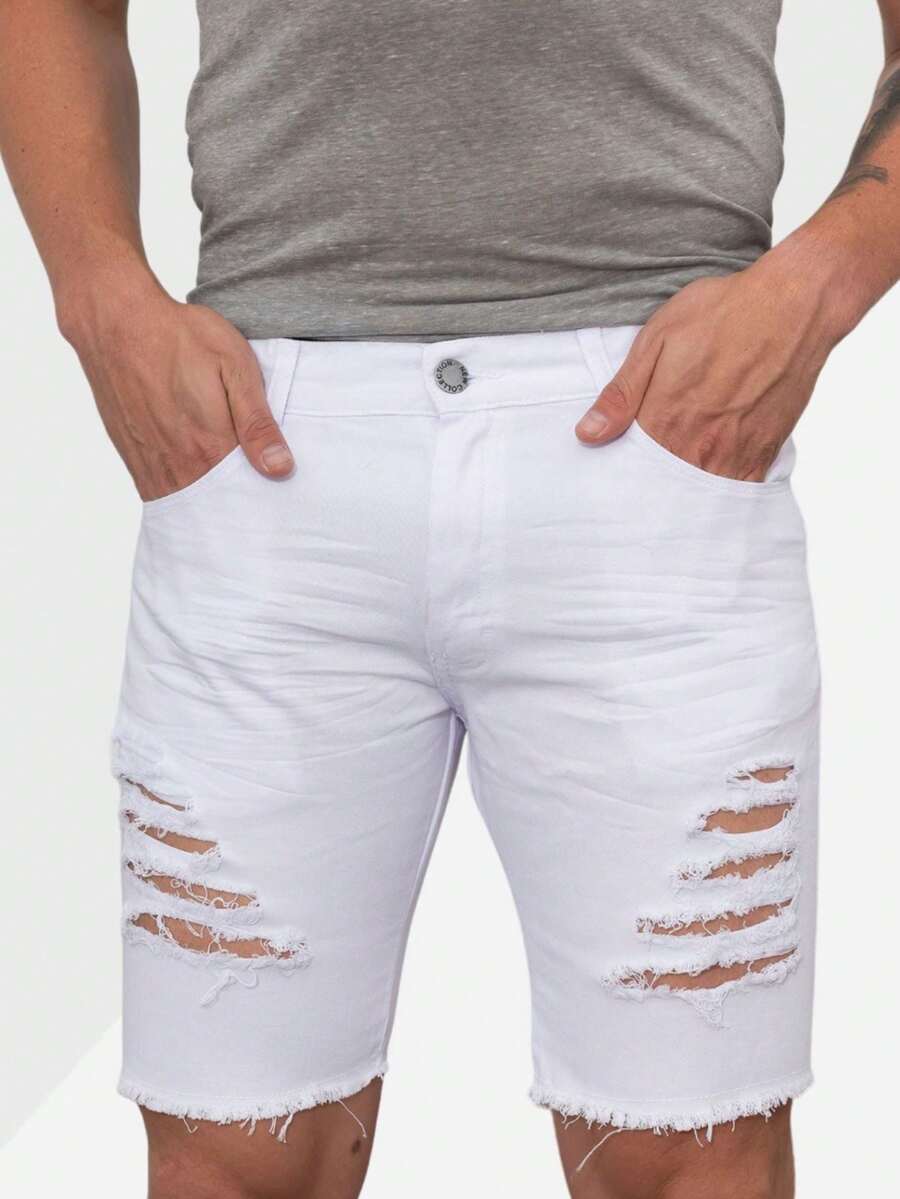 Men Denim Shorts - trắng - Xem 1