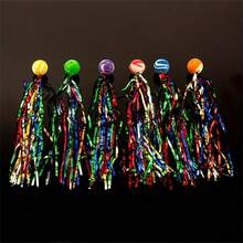 20 件裝超彈力球,帶有彩色絲帶 - 送給朋友的生日派對禮物！聖誕節、萬聖節、感恩節禮物、帶流蘇絲帶的彈跳球、互動雜耍球玩具、獎品和小禮物 - 彩色 - 查看 5