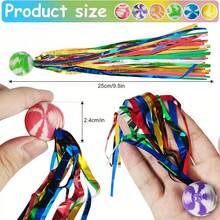 20 件裝超彈力球,帶有彩色絲帶 - 送給朋友的生日派對禮物！聖誕節、萬聖節、感恩節禮物、帶流蘇絲帶的彈跳球、互動雜耍球玩具、獎品和小禮物 - 彩色 - 查看 2