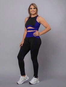 Women Sports Bras - 藍色 - 查看 4