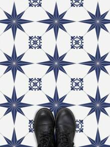 1/10pcs Floor Sticker Blue Star Peel and Stick Vinyl Floor Tile Sticker Self adhesive Bathroom Non Slip Floor Sticker Waterproof Peel and Stick Floor Decorative Wall Sticker - Navy Blue - View 1