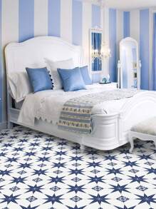 1/10pcs Floor Sticker Blue Star Peel and Stick Vinyl Floor Tile Sticker Self adhesive Bathroom Non Slip Floor Sticker Waterproof Peel and Stick Floor Decorative Wall Sticker - Navy Blue - View 5