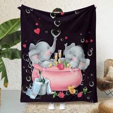 1pc Animal Patterned Coral Fleece Blanket, Soft & Warm Abstract Print Sofa, Air-Conditioning & Bed Blanket Suitable For All Seasons - Multicolor - View 1