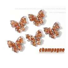 5入組合金仿鑽蝴蝶造型美甲、髮夾、頭帶、胸針diy裝飾 - 可愛又炫酷的女孩閃亮配飾