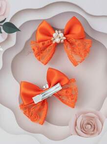 2pcs/set Kids' Bowknot Hair Clip
