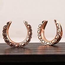 2PCS Saddle Tunnels Ear Hangers Ear Gauges Plugs Stretcher Earring Piercing Body Jewelry - Flower Saddle - View 8