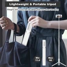 TONEOF Tripod, Cell Phone Selfie Stick, 60 Inch All-In-1 Stand With Integrated Wireless Remote, Lightweight And Portable, Extendable Tripod For 4-7 Inch IPhone And Android White - White - View 9