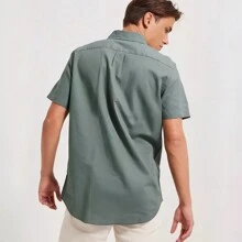 Men's Short Sleeve Button Down Linen Shirts,Men's Cotton Linen Casual Shirts Beach Collar Short Sleeve Long Sleeve Button Down Shirt,Men's Linen Shirt Long Sleeve Casual Hippie Cotton Shirts For Men Beach, With Pocket - Grey - View 2