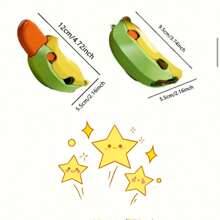 香蕉和胡蘿蔔形狀的玩具刀,3d打印重力刀,減壓玩具,聖誕/萬聖節/生日派對禮品,cosplay道具 - 彩色 - 查看 2