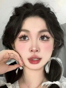 5對/組貼片式假睫毛,卡通風格戲劇化的外觀,柔軟自然的捲翹度,極輕薄的莖,適用於日常化妝 - 黑色 - 查看 10