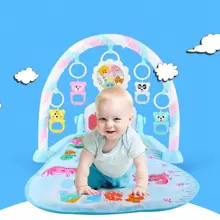 Gimnasio para Bebé con Piano,Baby GYM con Alfombra de Juego,Gimnasio de Juguetes para Niños,Colchoneta de Gimnasio para Niños y Niñas 0 Meses Regalo para Bebé, Material No Tóxico y Seguro, Gimnasio para Bebés con Piano y Tapete de Juego - Estilo marino - Ver 3