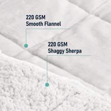 Warm Weighted Blanket, Fleece Sherpa Flannel Throw Heavy Blanket With 7-Layer Design - 白色 - 查看 5