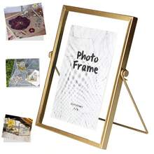 Marco de fotos de metal, decoración del hogar marco de fotos decorativo - Dorado - Ver 7