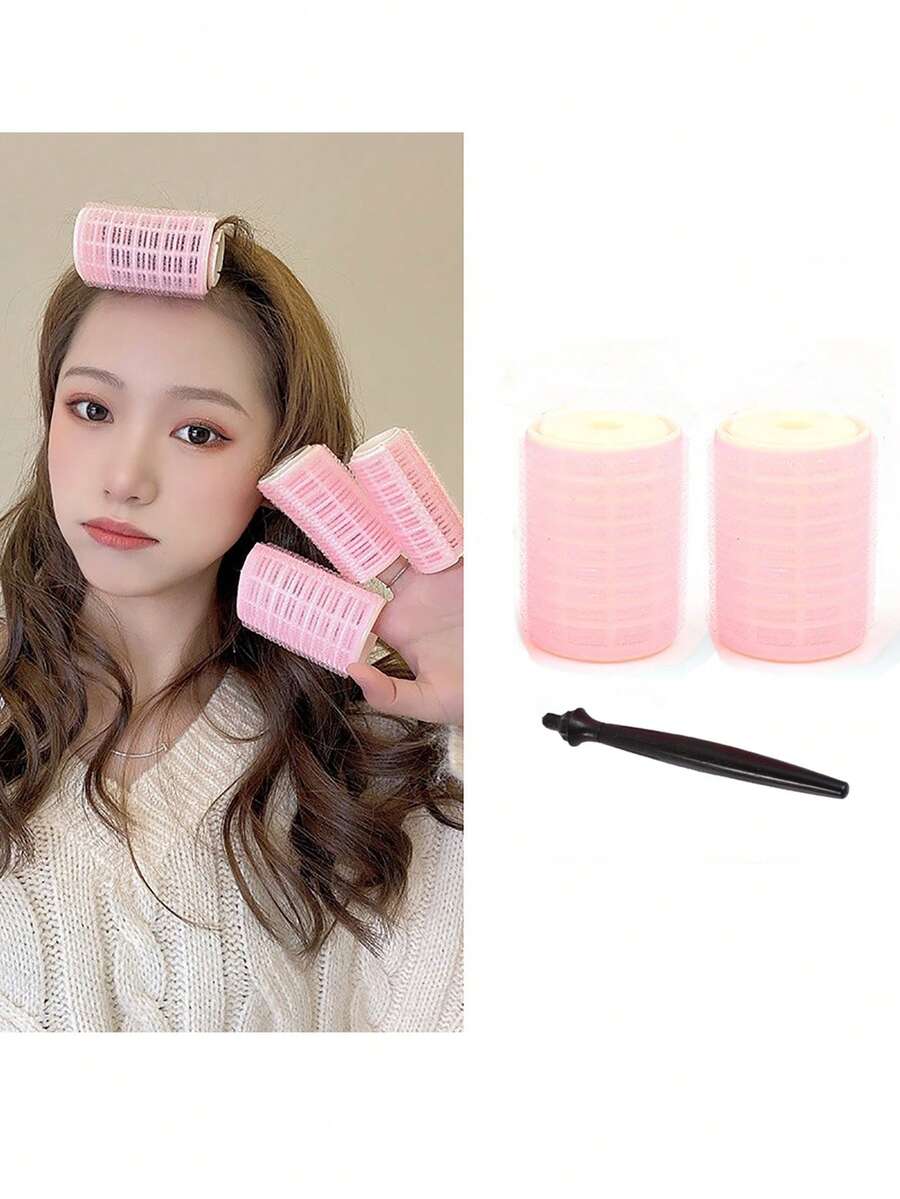 3 miếng Máy uốn tóc cầm tay Không có , Thích hợp Đối với Dài , Trung bình Và Ngắn Tóc Phong cách , Máy uốn tóc cầm tay , Uốn xoăn Trục lăn , Thích hợp Đối với phụ nữ Và Cô gái , DIY Tóc xoăn Tạo kiểu Thiết kế Bộ công cụ - Hồng - Xem 1