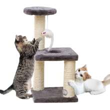 ANTSAY Árbol para Gatos,Tres Capas Torre para Gatos,Varios Niveles con Postes Rascadores de Sisal, Centro de Actividades,Juguete para Ratones,Casa de Juegos para Gatitos,Mueble para Gato.