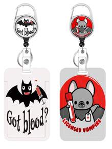 2套縮短旋轉識別證扣帶,易扣帶和身份證夾,適用於學生、醫護人員、辦公室 - 彩色 - 查看 1