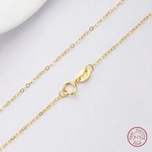 1入時尚s925銀&k金加工'0'吊墜項鍊,適合女性日常佩戴 - 0字項鍊銀色 - 查看 6