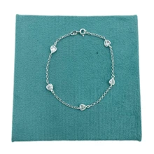 Pulseira Prata 925 Coração Pedrinhas Zircônia Cristal - Transparente - Visão 3