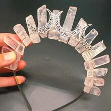 1入自然水晶發帶,豪華婚禮皇冠頭帶,新娘頭飾,頭髮裝飾,女性聖誕禮物