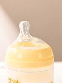 1pc Baby Pink Fruit Pattern Pp High Temperature Resistant Milk Bottle For Daily Use