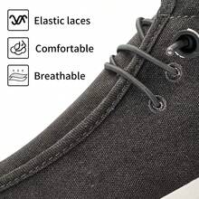 Mens Slip-On Loafers Walking Shoes - Casual Men Boat Shoes Canvas Lightweight Softsole Comfortable Walking Shoes - màu đen - Xem 4