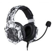 ONIKUMA K8 游戏耳机，配备灵活高清麦克风、RGB 灯光、环绕立体声、包耳式有线耳机，专为 PC 游戏玩家设计 - 白色 - 查看 5