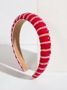 1入手工水晶裝飾情人節女士髮箍 - 粉色 - 查看 1