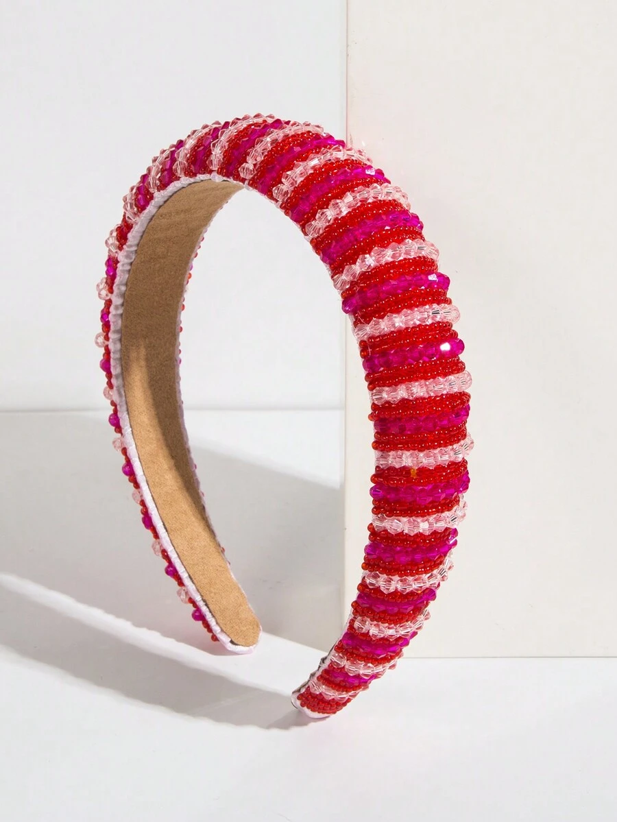 1入手工水晶裝飾情人節女士髮箍 - 粉色 - 查看 1