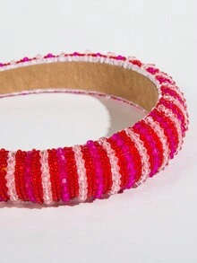 1入手工水晶裝飾情人節女士髮箍 - 粉色 - 查看 3