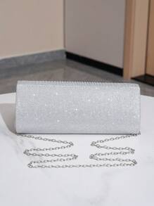 圓形水鑽扣閃光手拿包適合晚餐、婚禮、舞會、正式場合、女士晚餐包