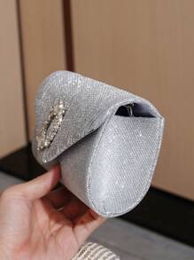 圓形水鑽扣閃光手拿包適合晚餐、婚禮、舞會、正式場合、女士晚餐包