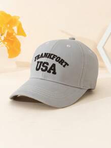 1pc Unisex Frankfurt City Name English Letter Embroidered Baseball Cap, Designed By Exclusive Designer For Daily Commute Wear, Perfect For Work, School, Date - Dark Grey - View 8