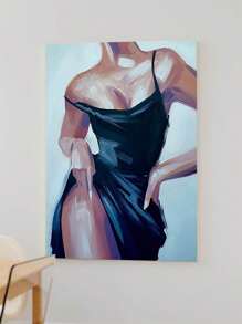 1pc Wooden Frame Painting,Human Body Art Oil Painting Wall Art Poster,Picture Print Canvas Wall Art, Waterproof Canvas Poster,Canvas Art ,Very Suitable Living Room Bedroom Office Family Wall Art And Home Decor , Canvas Gift,Diverse Aesthetic Female Body Wall Painting Gifts Birthday Graduation