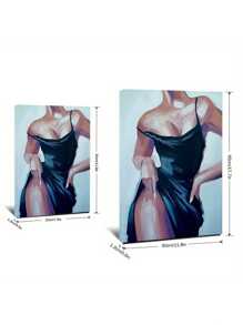1pc Wooden Frame Painting,Human Body Art Oil Painting Wall Art Poster,Picture Print Canvas Wall Art, Waterproof Canvas Poster,Canvas Art ,Very Suitable Living Room Bedroom Office Family Wall Art And Home Decor , Canvas Gift,Diverse Aesthetic Female Body Wall Painting Gifts Birthday Graduation