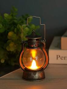 古銅色/銀色復古led電子蠟燭燈,創意節日裝飾飾品禮物煤油燈迷你款
