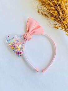 Tiara Infantil de Piscina com Jeans Diadema Infantil Arco infantil Tiara de criança - Rosa Bebê - Visão 1