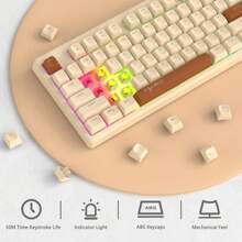 Attack Shark 遊戲鍵盤有線,rgb 背光人體工學 108 鍵機械感鍵盤,靜音多媒體鍵 Usb 鍵盤適用於 Pc 筆記型電腦遊戲玩家辦公室打字員筆記型電腦 Xbox Ps4 - 咖啡拼色 - 查看 6