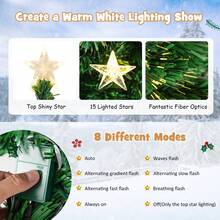 Prelit Fiber Optic Christmas Tree with Warm White Lights - Green - View 7
