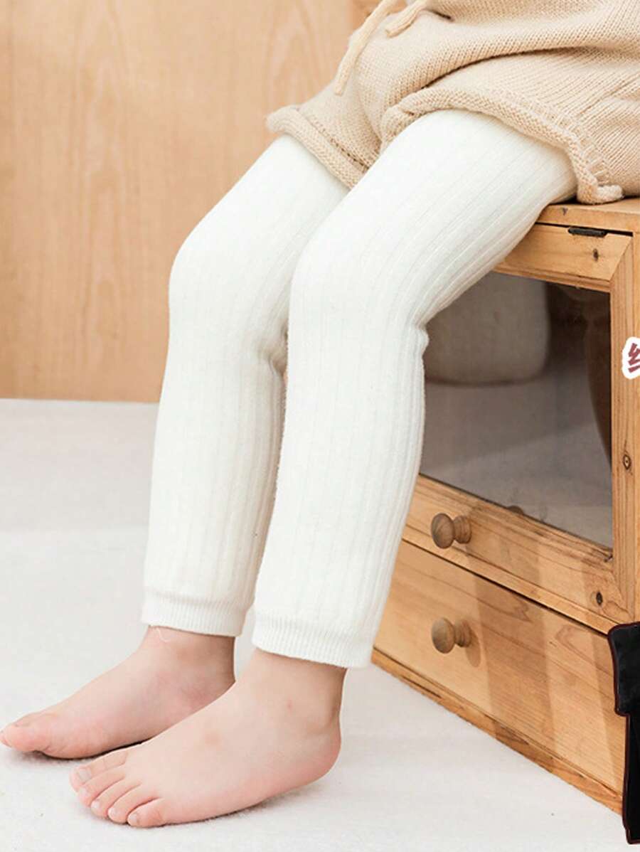 Quần nỉ lửng dài vừa phải, dày dặn và ấm áp dành cho trẻ em - trắng - Xem 1