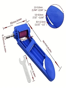 Afiadora De Brocas Azul Portátil Elétrica, Ferramenta Elétrica Doméstica Para Afiar Brocas, Brocas De Ferro Comuns Torcidas Com Cabo Reto, Máquina De Moer