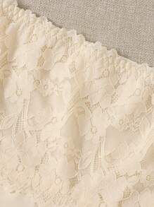 3入組女性大碼蕾絲高腰三角褲,有花卉圖案,浪漫極簡,適用於日常穿著 - 彩色 - 查看 4