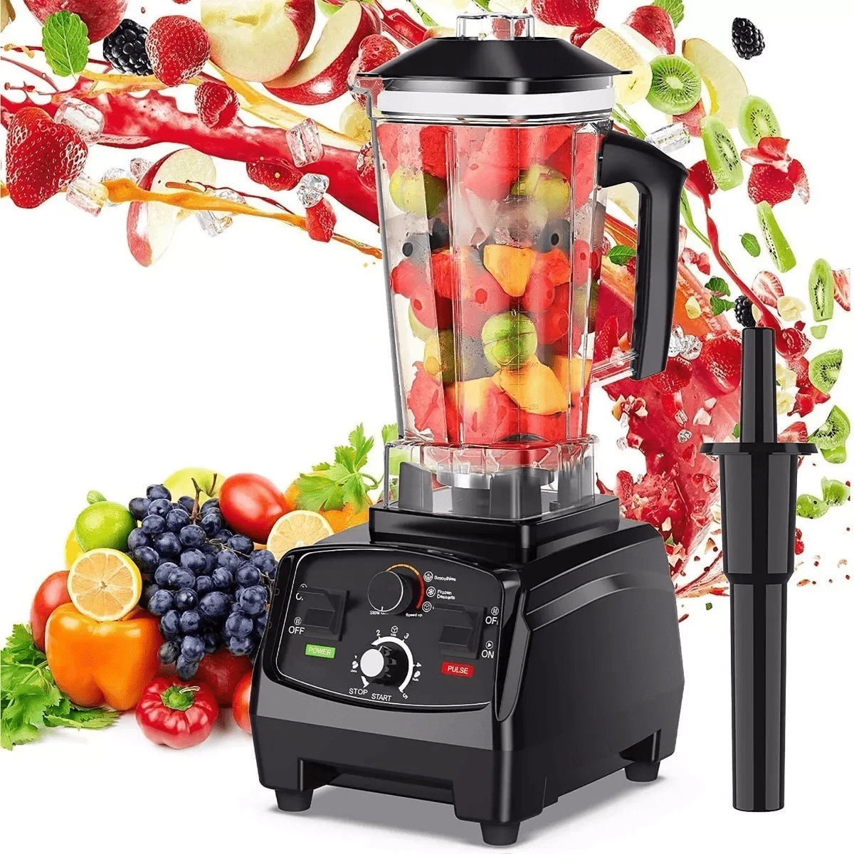 Licuadora Profesional Uso Rudo,blender Para Hielo,1800w 2l - Negro - Ver 1