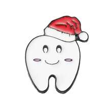 7入組兒童創意卡通可愛有趣的牙齒保護主題胸針套裝,日常服飾和手提袋配件,金屬徽章