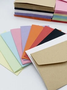 10pcs Mini Colored 10*7cm Envelopes, Creative Blank Kraft Invitation Cards, Membership Cards Organizing Solid Color Envelopes Back To School
