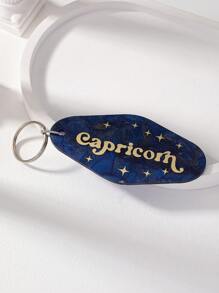 1pc Fashionable Minimalist Acrylic Zodiac Keychain, Ladies Birthday Gift Casual Car Accessories Bag Charm - Multicolor - View 16
